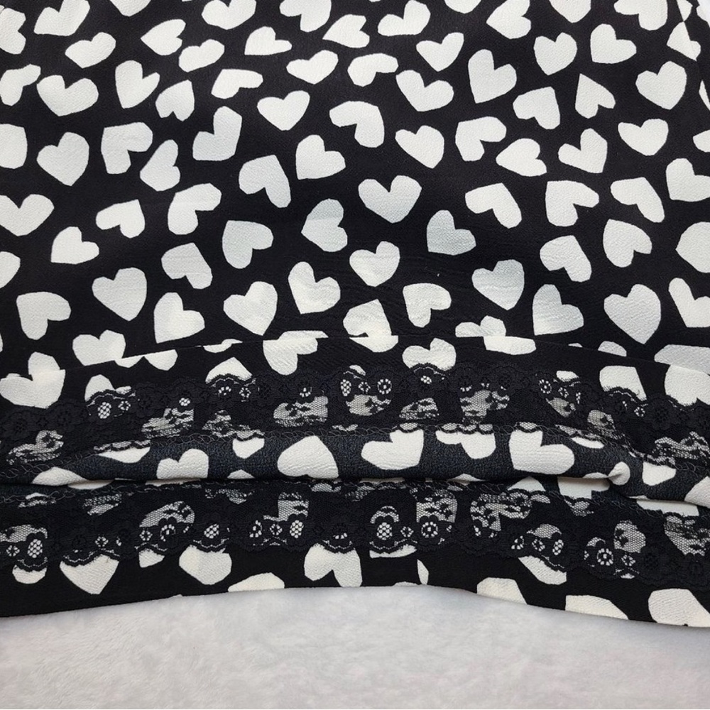 Kate Spade Heart Print Mini Dress XS | Black White Shift Valentine Date Dress - Picture 11 of 14